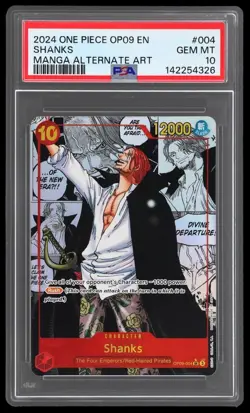 2024 ONE PIECE OP09-EMPERORS IN THE NEW WORLD MANGA ALTERNATE ART SHANKS PSA 10 - Image 1