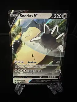 Snorlax V 141/202 Sword and Shield Base Set Holo Rare V Full Art Pokemon Card - Image 1