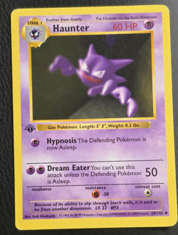 Haunter 029/102 Base Set 1st Edition (Shadowless) Heavily Played (HP) - Image 1