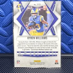 2025 Phoenix Kyren Williams #113 Green Seismic /175 RAMS - Image 2