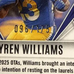 2025 Phoenix Kyren Williams #113 Green Seismic /175 RAMS - Image 3