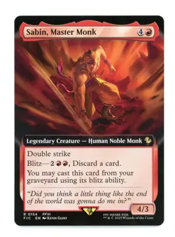 Magic: The Gathering Final Fantasy Extended Art Sabin, Master Monk #154 - Image 1