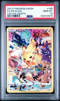 PSA 10 GEM MINT Pikachu 160/159 Secret Rare Pokemon Crown Zenith - Image 1
