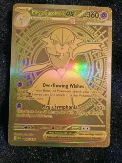 MEGA GARDEVOIR EX 2025 POKEMON MEGA EVOLUTION - GOLD HYPER RARE ART - 187/132 - Image 1