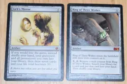 MTG 2x Mythic Artifact LICH'S MIRROR & RING OF THREE WISHES - Image 1