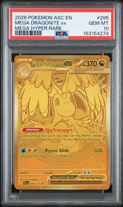 2026 Ascended Heroes Mega Dragononite ex 295/217 Hyper Rare PSA 10 - Image 1