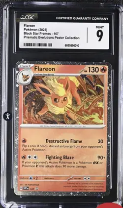 Pokemon TCG Flareon Black Star Promo 167 Cosmos Holo CGC 9 Mint 🔥 - Image 1