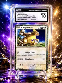 Pokemon TCG SV Destined Rivals Three Pack Blister #202 Kangaskhan Cosmos CGC 10 - Image 1