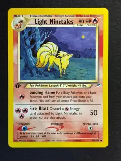 Light Ninetales 50/105 Uncommon Neo Destiny Pokemon Lightly Played - 1st Edition - Image 1