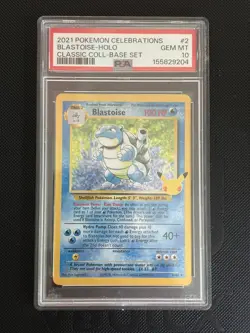 PSA 10 Blastoise 2/102 Pokemon TCG Celebrations Classic 25th Holo Card Gem Mint - Image 1