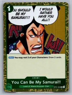 You Can Be My Samurai!! (Pirate Foil) OP01-055 Premium Booster Vol. 2 One Piece - Image 1