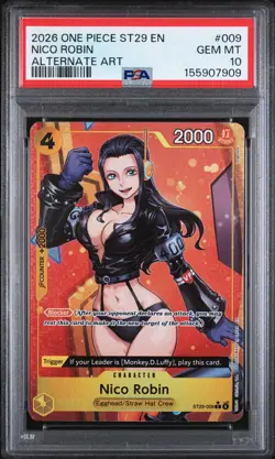 2026 One Piece ST29 Nico Robin Alternate Art 009 PSA 10 Gem Mint - Image 1