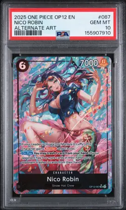 2025 One Piece Nico Robin Alternate Art OP12 087 PSA 10 Gem Mint - Image 1
