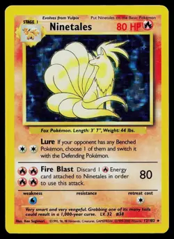 Pokemon Card Ninetales 12/102 Holo Rare 1999-2000 4th Print UK Exclusive - Image 1