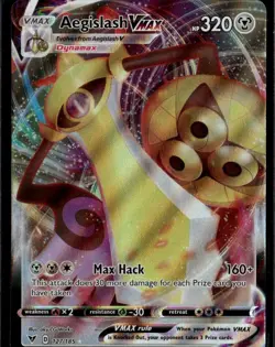 Aegislash VMAX Ultra Rare SWSH04: Vivid Voltage 127/185 Metal Holo Pokemon Card - Image 1