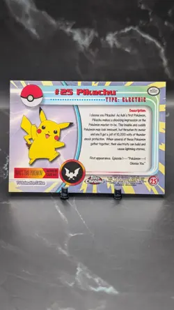 Pokemon Pikachu #25 Topps Chrome Base Holo LP - Image 2
