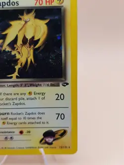 Rocket's Zapdos Gym Challenge Holo Rare 15/132 Pokemon Card - 2000 SWIRL - Image 2