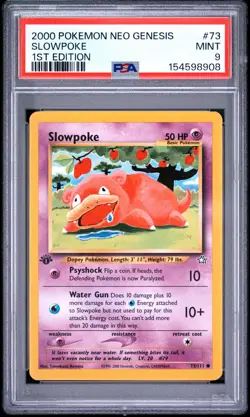 2000 POKEMON NEO GENESIS 1ST EDITION #73 SLOWPOKE PSA 9 - Image 1