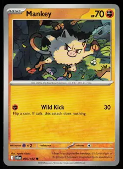 Mankey 090/182 Common Destined Rivals Pokemon Near Mint - Image 1