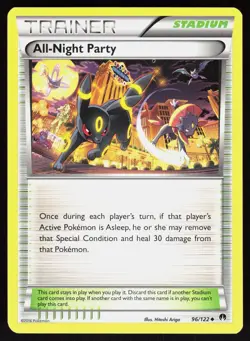 All-Night Party 96/122 BREAKpoint Lightly Played Hitoshi Ariga Pokemon TCG - Image 1