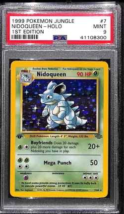 1999 Pokemon Nidoqueen Holo, 1st Edition Jungle #7/64, PSA 9 Mint - Image 1
