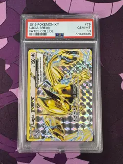 2016 POKEMON XY FATES COLLIDE #79 LUGIA BREAK PSA 10 - Image 1