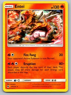 Entei 47/214 Rare Lost Thunder Pokemon Near Mint - Image 1
