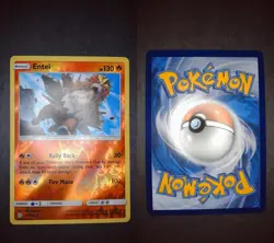 Entei 28/236 Rare Cosmic Eclipse Pokemon Reverse Holo Near Mint - Image 1