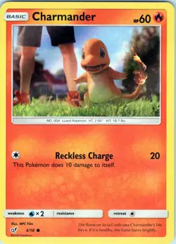 Charmander 4/18 - Pokemon TCG Detective Pikachu - Common Holo (NM) - Image 1