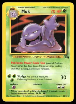 POKEMON MUK FOSSIL 28/62 UNLIMITED RARE HP - Image 1