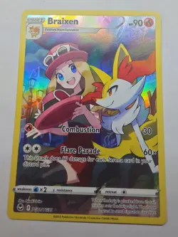 Braixen TG01/TG30 Pokemon TCG Silver Tempest Trainer Gallery Ultra Rare NM - Image 1
