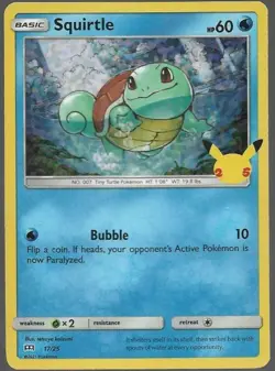 SQUIRTLE 17/25 MCDONALD'S PROMO POKEMON (HOLO, NM) - Image 1