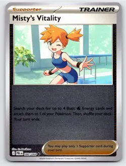 POKEMON MISTY'S VITALITY PITCH BLACK 080/084 REVERSE HOLO NM A2989 FREE S&H - Image 1