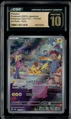 2023 Pokemon JPN 151 173/165 PIKACHU Art Rare Holo CGC 10 Pristine - Image 1