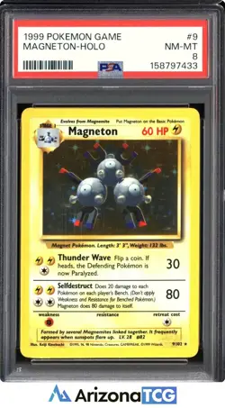 Pokemon 1999 Magneton 9/102 Holo Base Set PSA 8 - Image 1