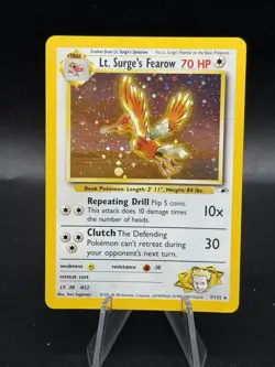 Lt. Surge's Fearow 7/132 Rare Gym Heroes Pokemon Unlimited Holo LP+ IP3 - Image 1