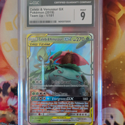 Celebi & Venusaur GX 1/181 CGC 9 Holo Ultra Rare TAG TEAM - Team Up 2019 - Image 1