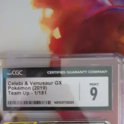 Celebi & Venusaur GX 1/181 CGC 9 Holo Ultra Rare TAG TEAM - Team Up 2019 - Image 3