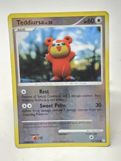 Pokemon TCG 2007 Teddiursa 105/123 Mysterious Treasures Reverse Holo MP - Image 1