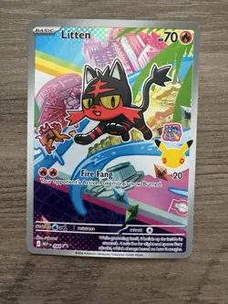Litten MEP 044 Pokemon First Partner Illustration Black Star Promo Full Art MT - Image 1