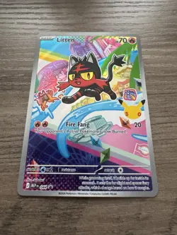 Litten MEP 044 Pokemon First Partner Illustration Black Star Promo Full Art MT - Image 2