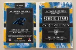 2024 Panini Origins Ja'Tavion Sanders Xavier Legette Gold RC Patch Auto Book /10 - Image 2