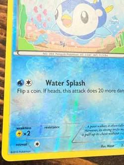 2013 Pokemon Basic Piplup Holo 33/113 Card TCG - Image 5