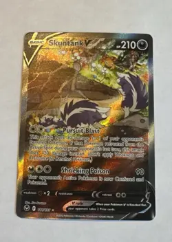 Pokemon Skuntank V 181/195 Silver Tempest Ultra Rare Full Art Holo Card English - Image 1