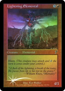 7th Edition MTG FOIL Lightning Elemental Magic - Image 1