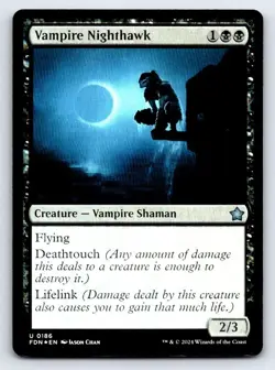 Vampire Nighthawk 186 Uncommon Foundations Magic: The Gathering Foil - Image 1