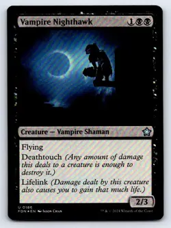 Vampire Nighthawk 186 Uncommon Foundations Magic: The Gathering Foil - Image 1