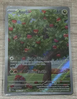 Pokemon TCG Applin Twilight Masquerade Holo Illustration Card #185/167 - Image 1