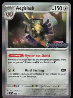 Pokemon Aegislash (Prerelease) STAFF 060 Scarlet & Violet Promo Damaged - Image 1