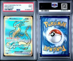 2024 POKEMON PAF EN-PALDEAN FATES #243 MIRAIDON ex HYPER RARE PSA 9 MINT - Image 3